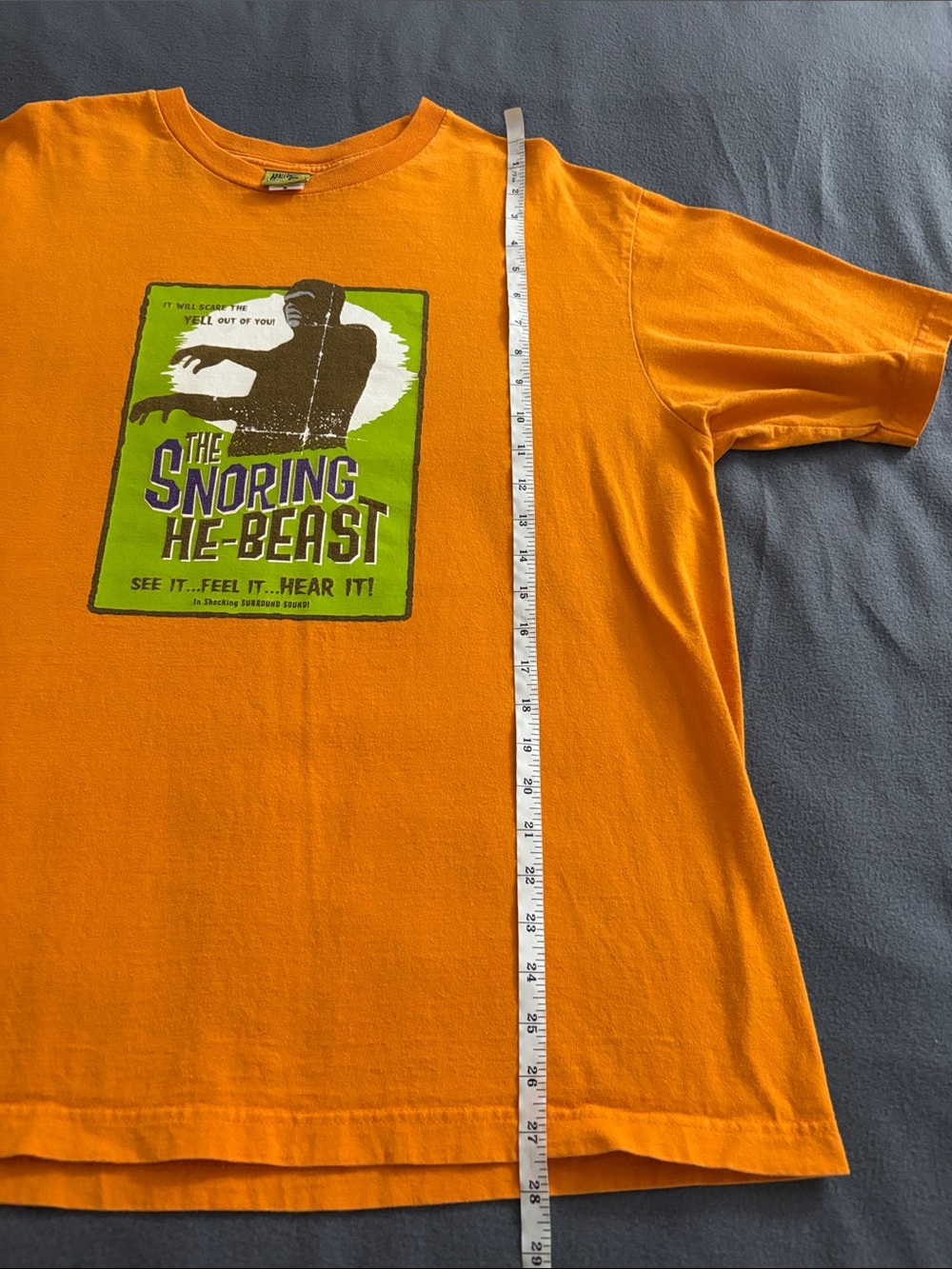 Halloween It’s The Thing Snoring He-Beast Orange Graphic Tee XL - Picture 5 of 9